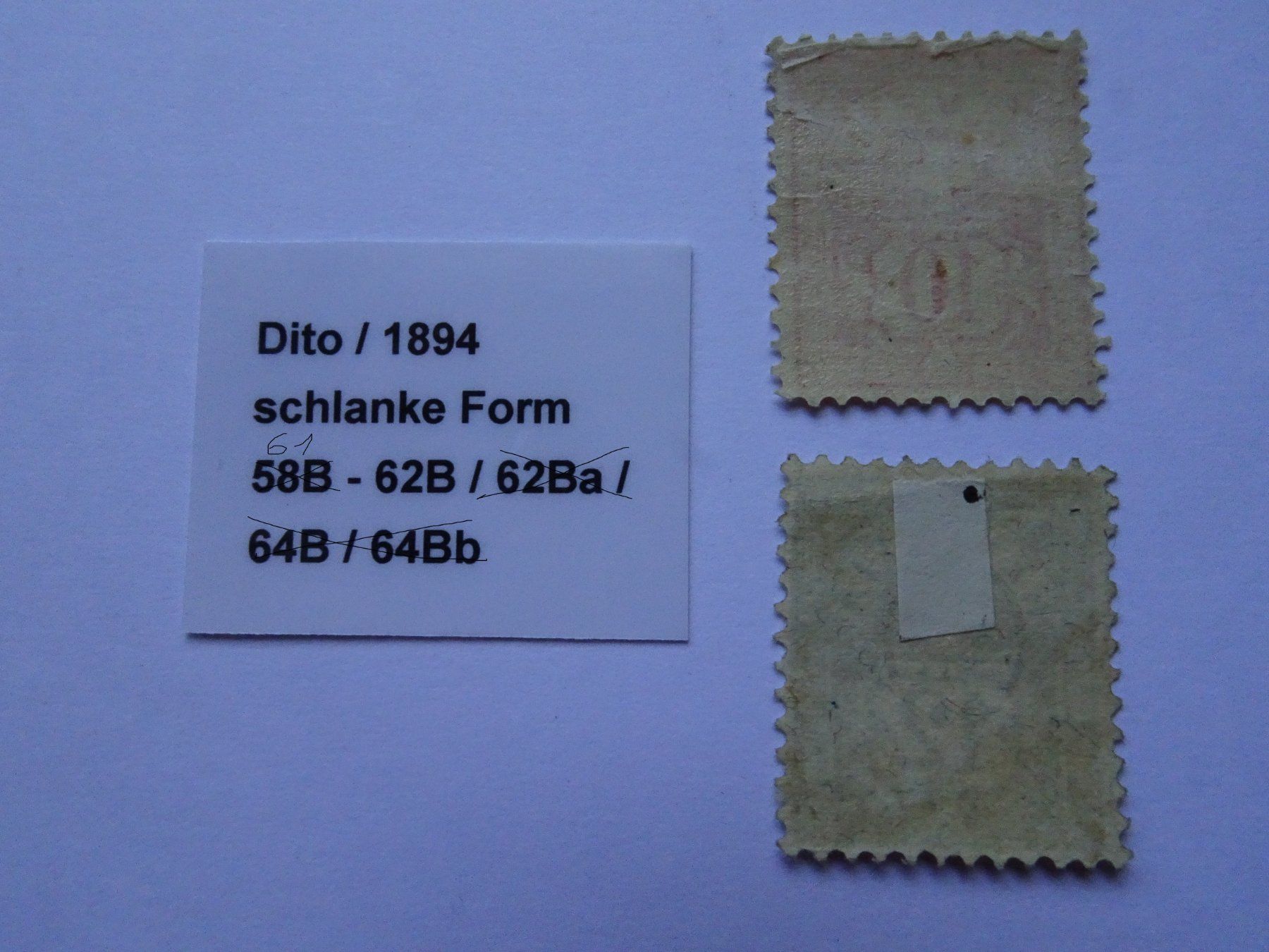 Tutti i francobolli: 1894** Faserpapier, schlanke Form. – Nuovo (secondo la descrizione) da Aadorf venduto da Chnorli-Furz 1