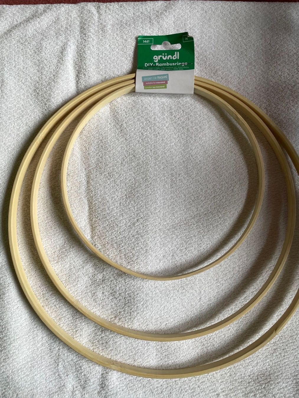 Tutte le decorazioni: Gründl Bambus-Ringe 3 Stück Makramee ring Makramee – Nuovo e nell'imballaggio originale da Buchs SG venduto da Billikatze5