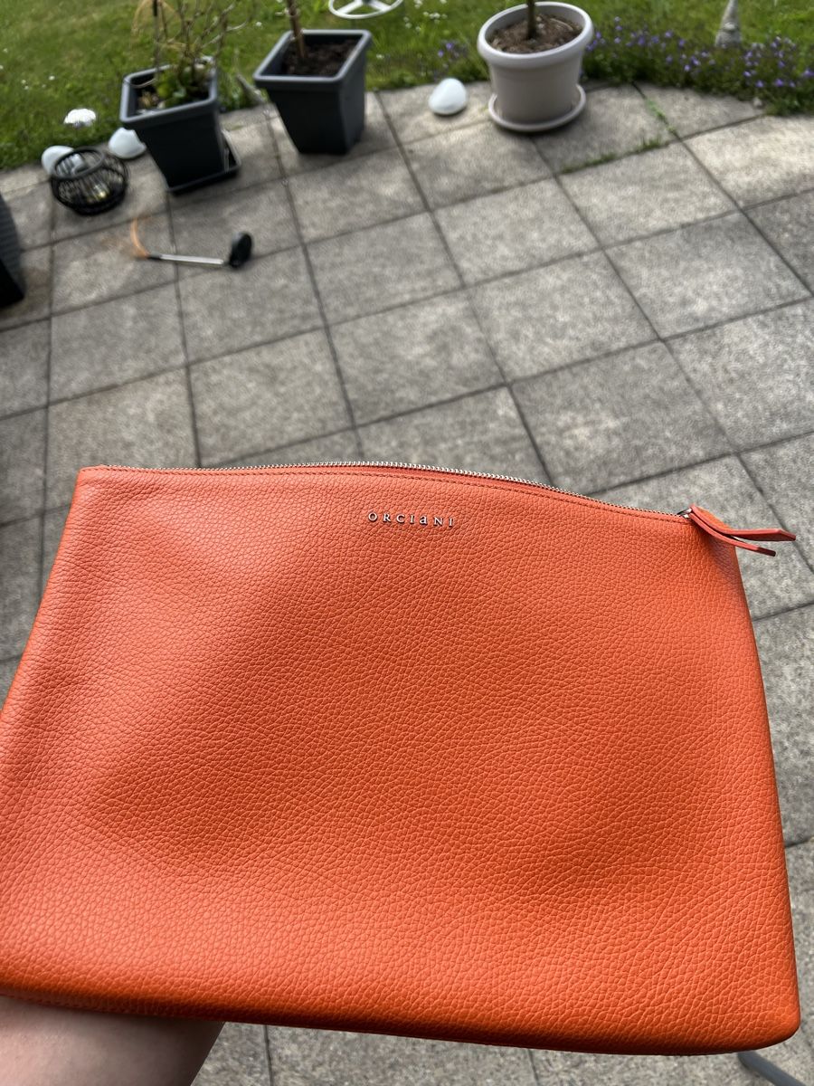 Orciani Borse: Orciani Clutch aus Leder, Orange, NEU – Nuovo (secondo la descrizione) da Derendingen venduto da MDPshopandmore