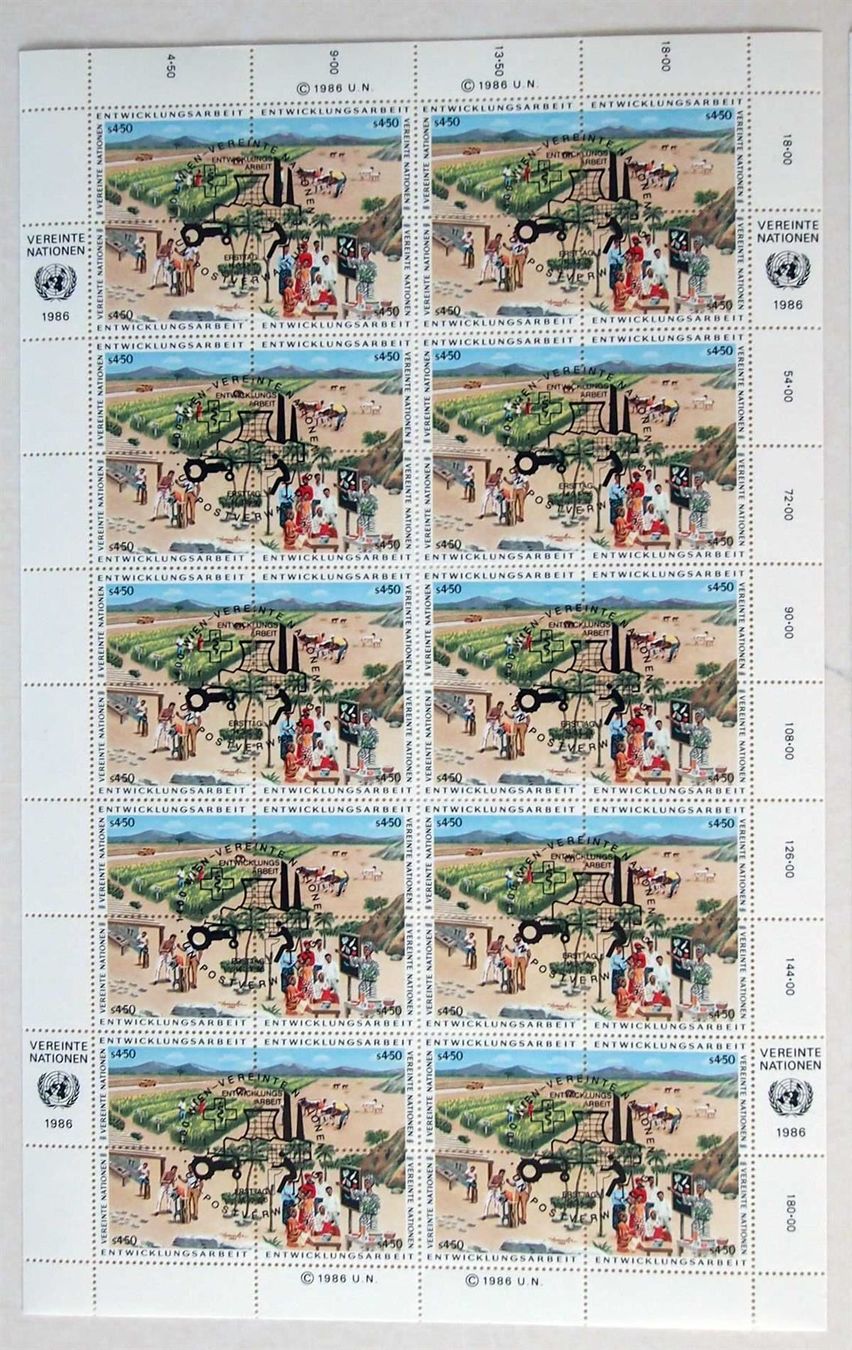 Tutti i francobolli: UNO Wien 1986 Bogen ʘ – Nuovo (secondo la descrizione) da Nuglar venduto da Stamp88