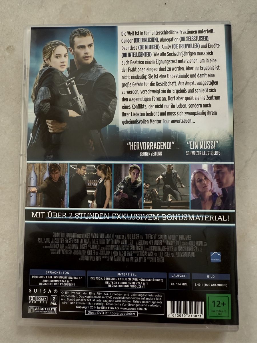 Tutti i DVDs: DVD Die Bestimmung Divergent – Usato da Glattfelden venduto da ilamas 1