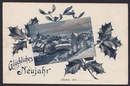 Baden Teilansicht Glückliches Neujahr