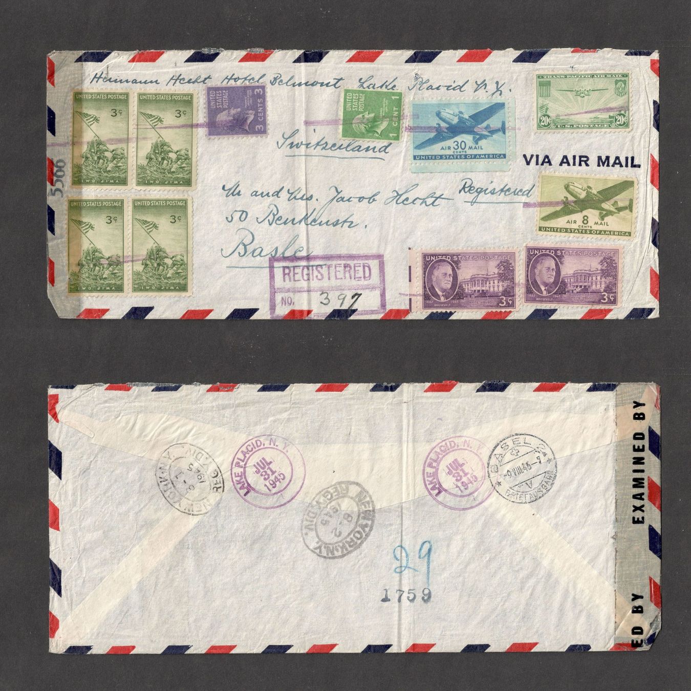 Alle Briefmarken: Luftpostbriefe USA – Gebraucht aus Pratteln von Wildtulpe 4