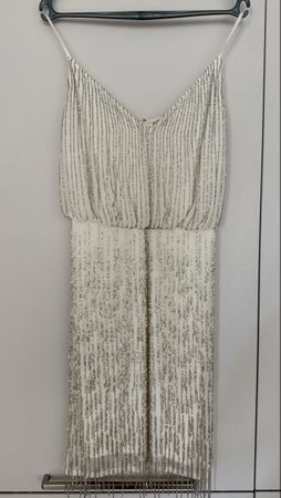 Kleid LACE & BEADS mit Perlen weiss Groesse M