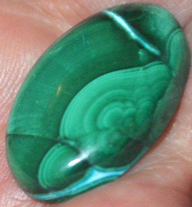 Minerali & Pietre curative: Cabochon L-683 - Chrysokoll Malachit - 27x17mm – Nuovo e nell'imballaggio originale da Goldiwil (Thun) venduto da han_v5b7 1