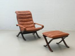 Ingmar Relling Loungesessel mit Hocker für Westnofa, 1960er