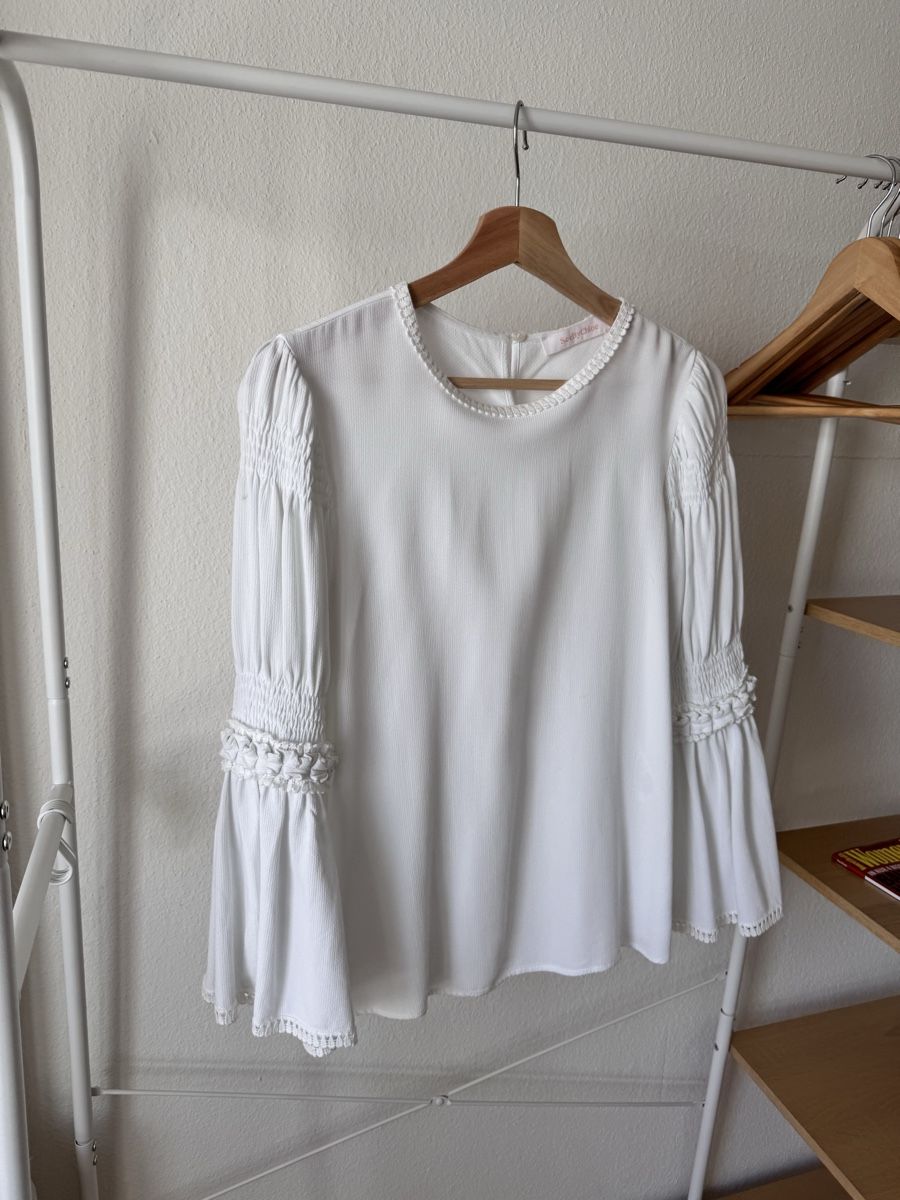 Chloé Blusen: See by Chloé White Blouse, Size 36, Stylish & Timeless – Gebraucht aus Zürich von Flao_78376