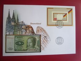 FDC Deutschland 40 Jahre BRD 1985, 5 DM Notenbrief