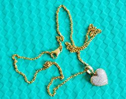 750k. G-Goldkette mit Diamantanhänger in 750k.