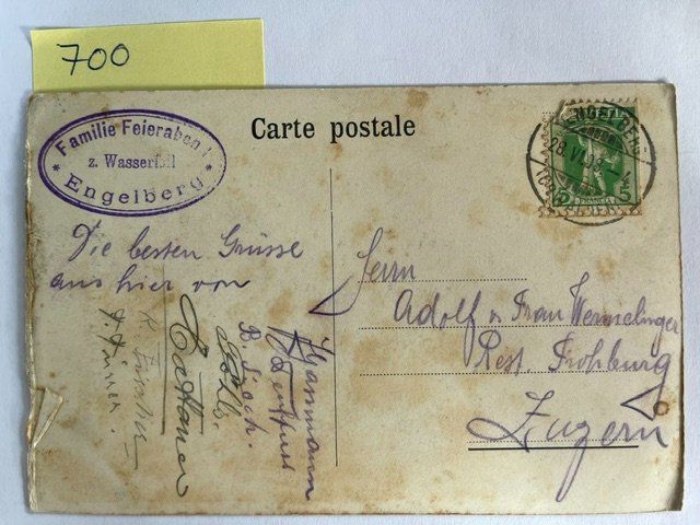 Cartoline postali: Alte Ansichtskarte Engelberg - Täschbachfall, 1908 – Usato da Niederwil AG venduto da dahu75 1