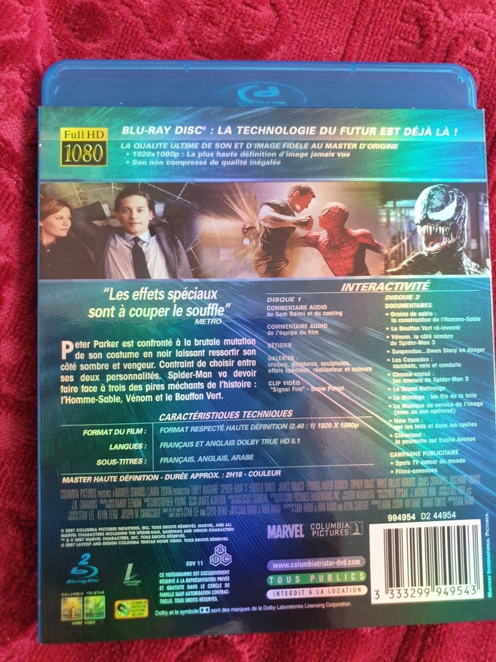 Tutti i DVDs: Spider-Man 3 Blu-Ray FR – Nuovo (secondo la descrizione) da Zollikofen venduto da wir_verkaufen 1