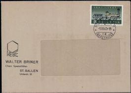 Abart Speiche 1947, 277Pf. auf Brief, 250.-