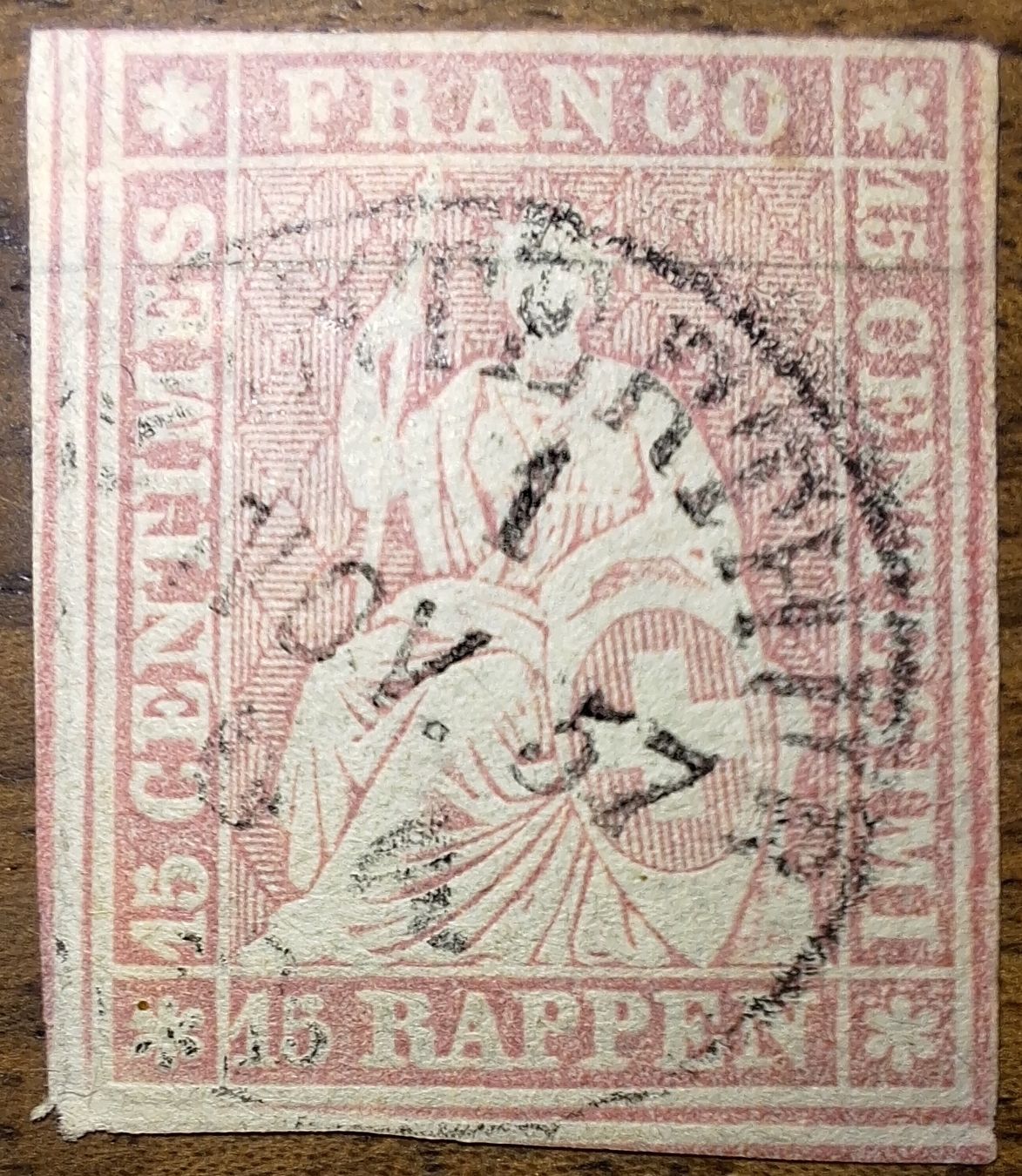Tutti i francobolli: Strubel 24F Kat. 450.- – Usato da Balgach venduto da SIMEON27