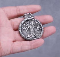 Ouroboros Anhänger, Baum des Lebens,zweiseitig