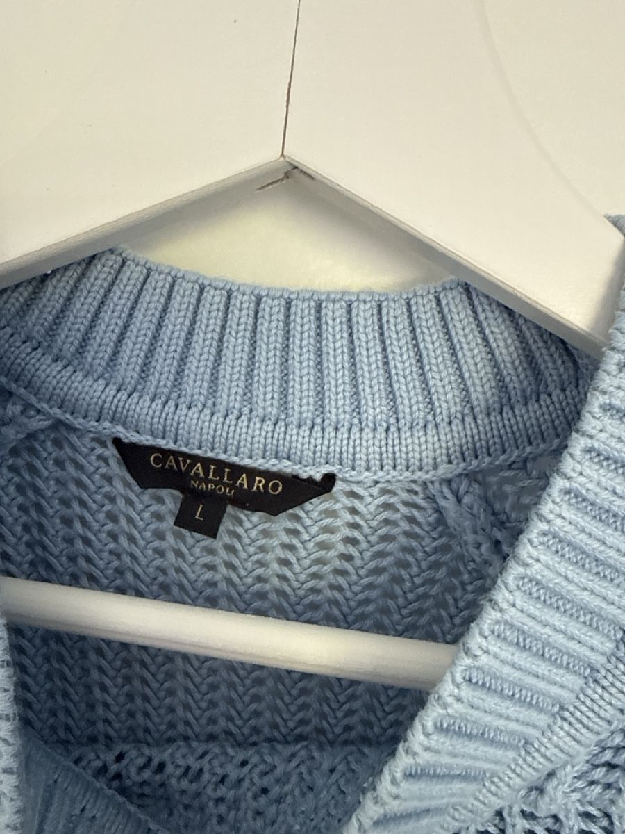 Maglioni & Felpe: CAVALLARO Napoli Strickpullover, Gr. L, Hellblau, Top! (50) – Usato da Winterthur venduto da clantag 1