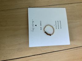 A Beautiful Story Ring Tigerauge Gold Perlen Neu