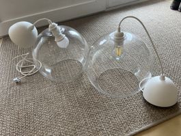2 IKEA Hemma Pendelleuchten Glas transparent gebraucht