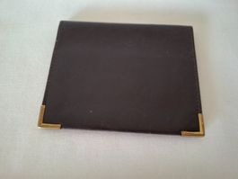 Vintage Christian Dior France cuir brun etui portefeuille