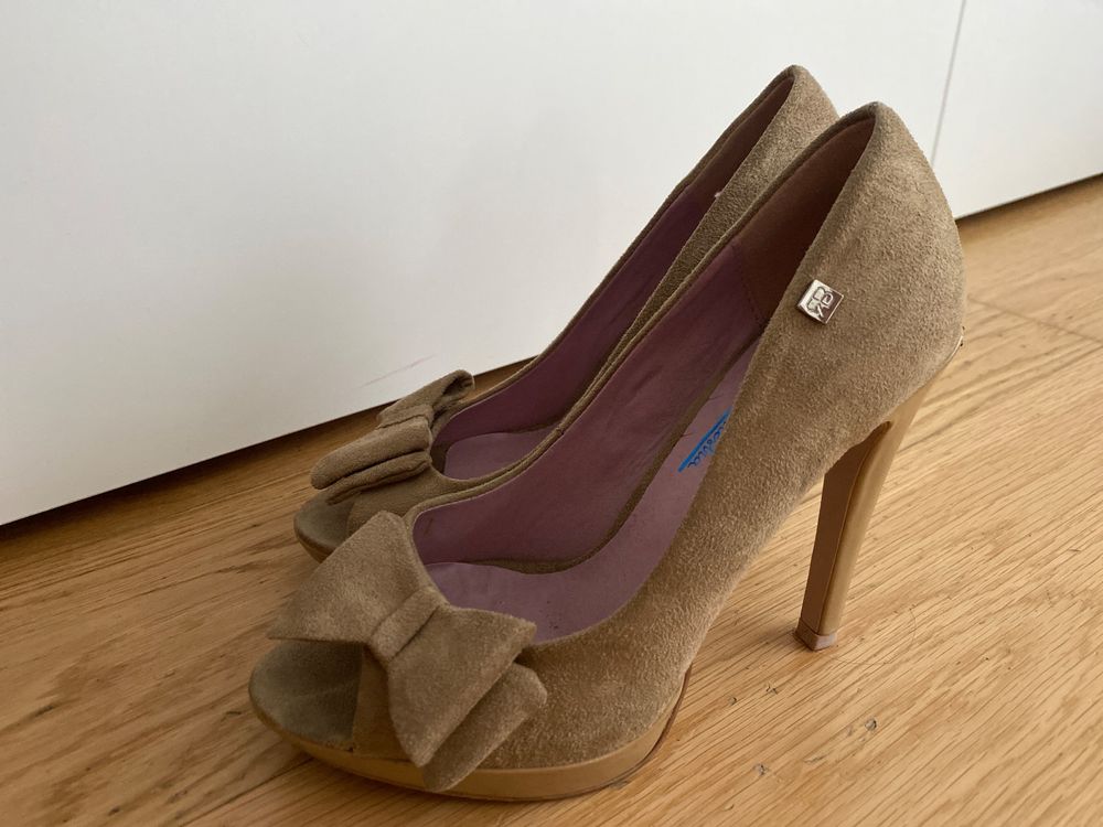 Beige Peep Toes WN8078