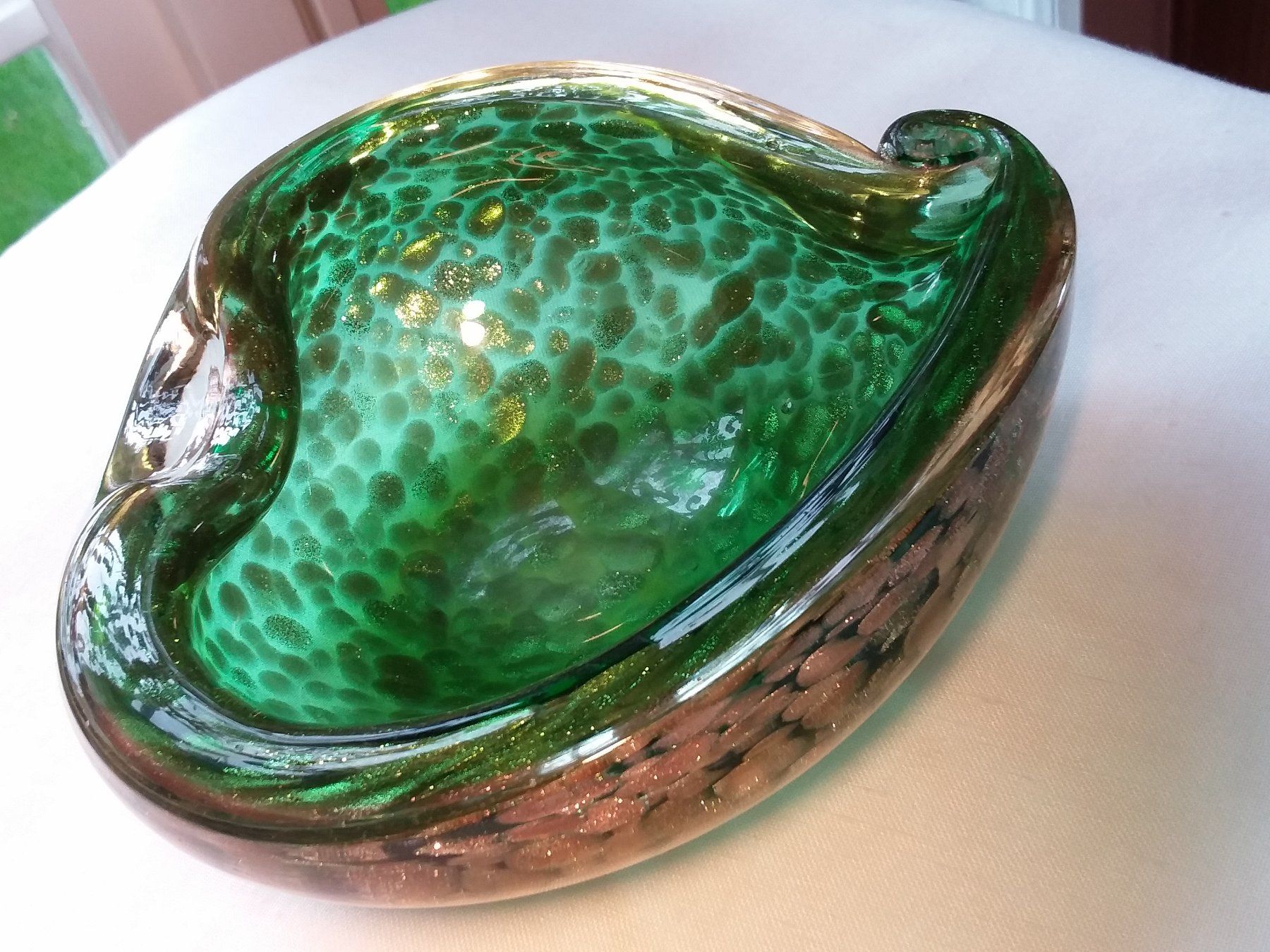 Murano Schalen: Top MURANO Gold/Grüne Herzschale – Gebraucht aus Zürich von helsan 4