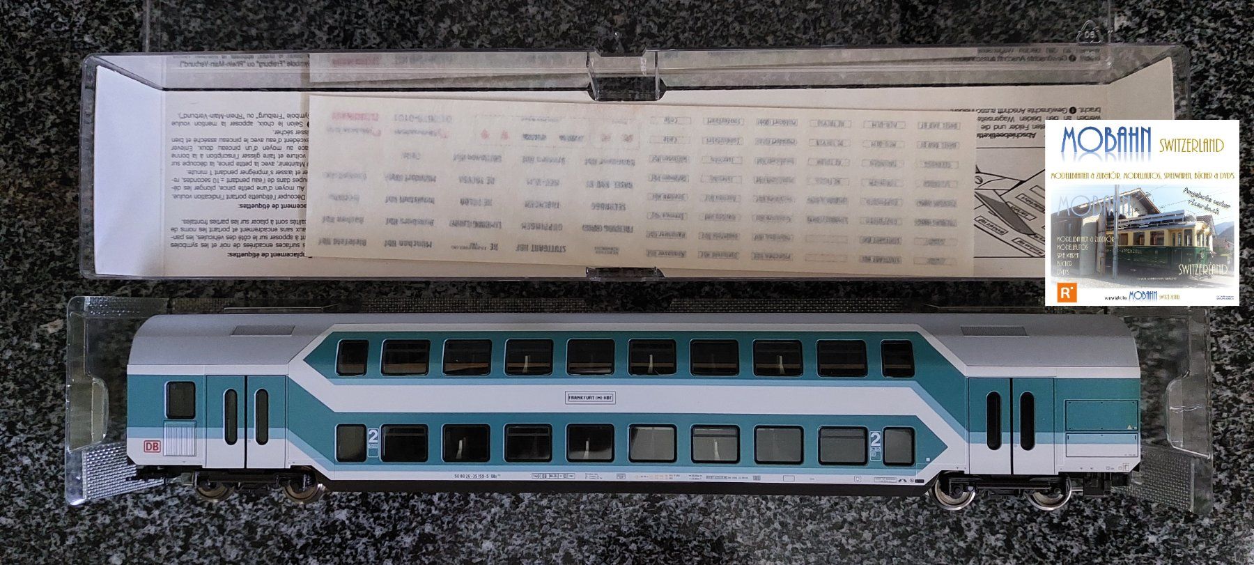Fleischmann Modellini di ferrovie: Fleischmann 5125 K - 2. Kl. Doppelstockwagen der DB - "1" – Nuovo e nell'imballaggio originale da Rotkreuz venduto da MOBAHN-1zu87