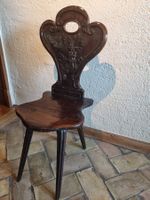 Escabelle, scabelle 18ème, sculpté, avec blason, bois massif