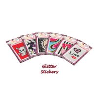 Sticker mit Glittermotiven, 6er Set