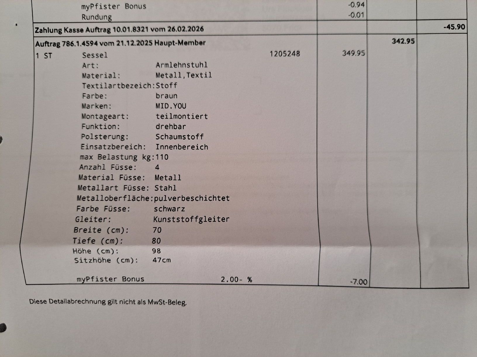 Pfister Sessel: brauner Sessel – Neu (gemäss Beschreibung) aus Beringen von Fluegue 3