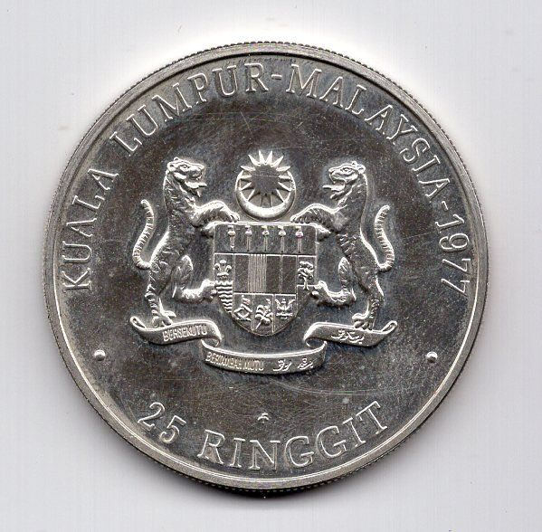 Toutes les monnaies: (2542) Malaysia, 25 Ringgit 1977, stgl – D'occasion à Rüthi (Rheintal) par erdnuessli1
