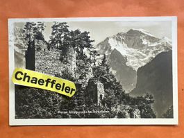 Alte Ansichtskarte Ruine Unspunnen bei Interlaken. 1928