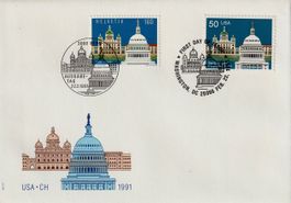 1991 Brief USA-CH FDC