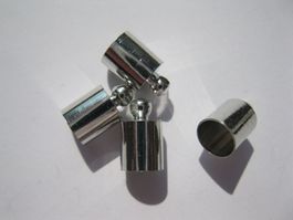8 Endkappen, Cord Ends, Endstücke 6mm