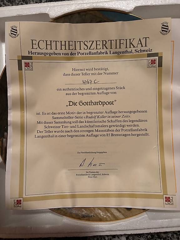 Piatti: Teller Die Gotthardpost – Nuovo e nell'imballaggio originale da Thunstetten venduto da Umeierhofer50
