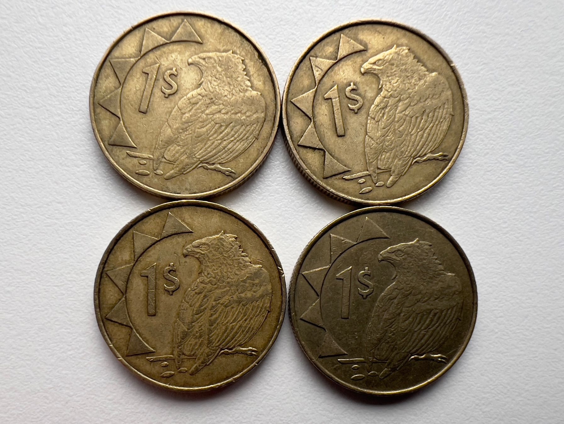 Tutti le monete: Namibia 4x 1 Dollar 1993-1996 – Usato da Adliswil venduto da 0ml4t