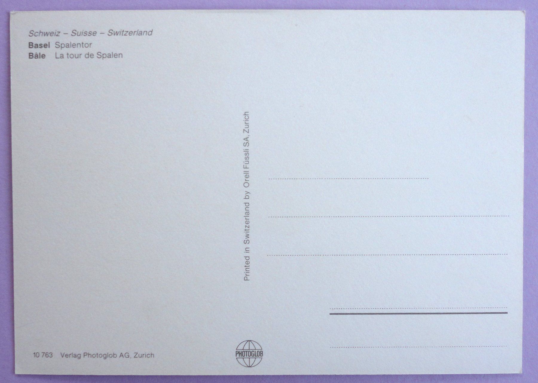 Cartoline postali: Basel - Spalentor – Usato da Fétigny venduto da Billy2miny 1
