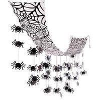 Halloween Hängedeko Spinnennetz Spinnen Horror-Grusel-Party-