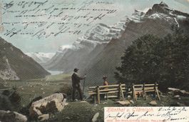 Alte Ansichtskarte Klöntal Glarus mit Stempel 28.X.03