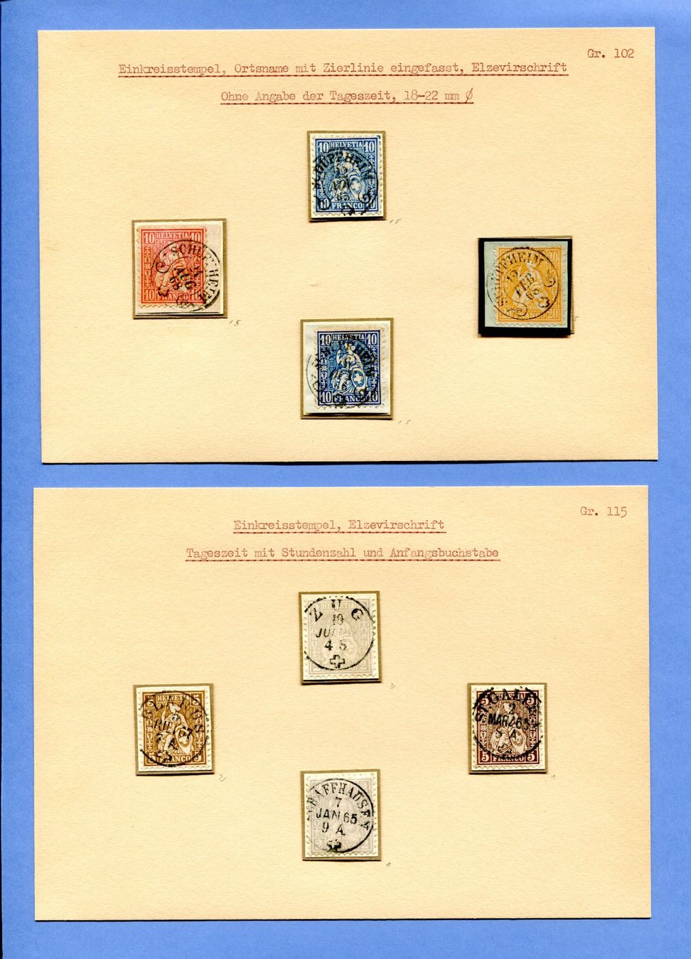 Stempel: Einkreisstempel Gr. 102 und 115 – Gebraucht aus Maggia von philtrade