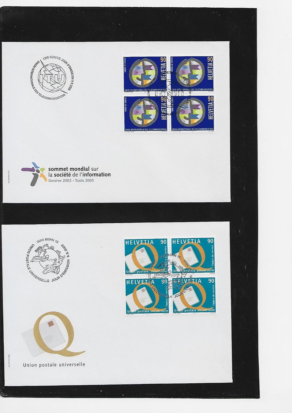 Tutti i francobolli: 2003 2x  FDC 4er  ITU – Usato da Rheinau venduto da loxis