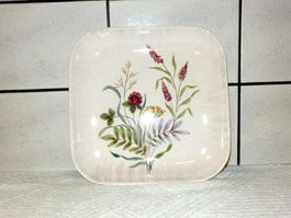 Früchteschale, Keramik, Wiesenblumen handbemalt 26 x 26cm