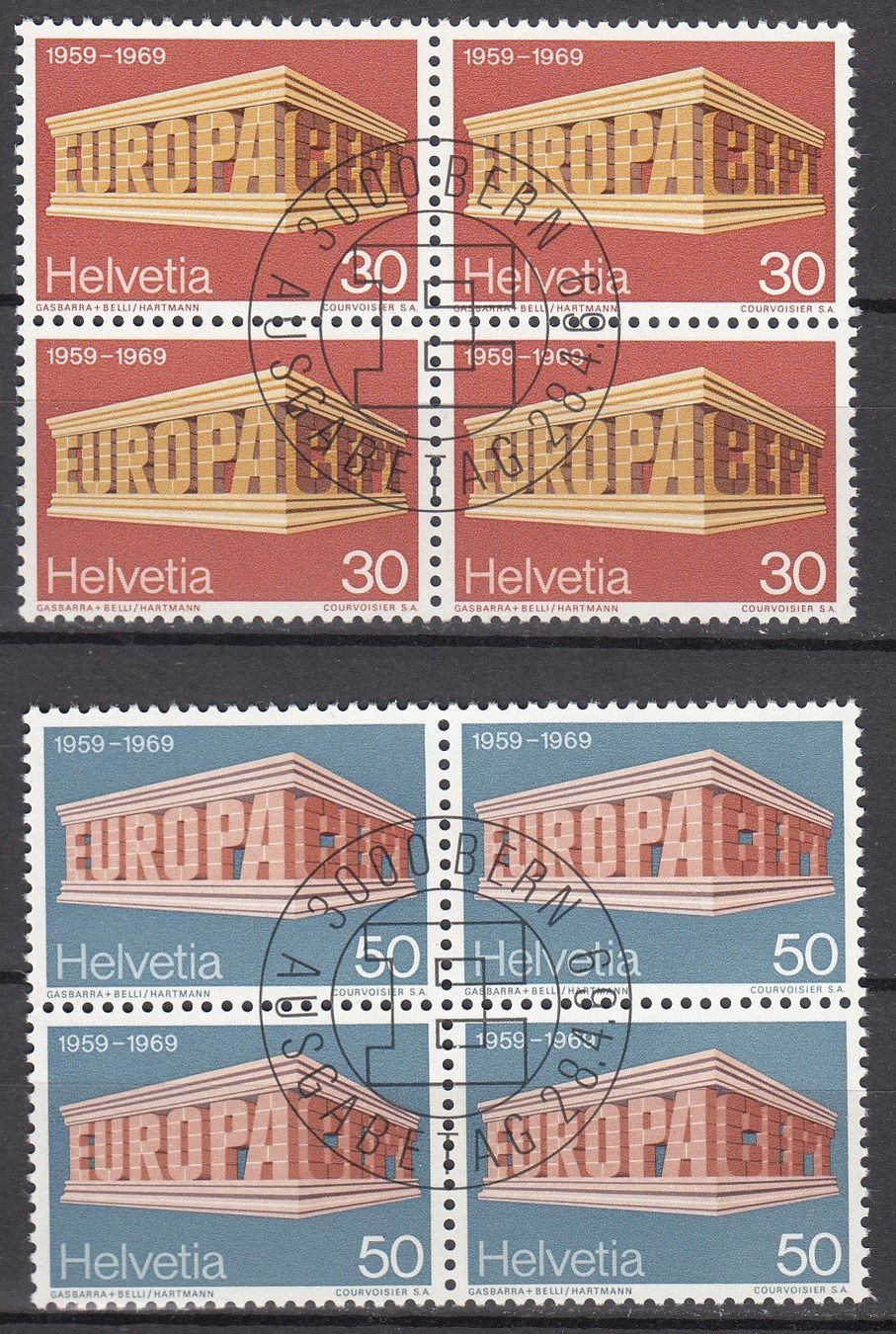 Tutti i francobolli: SBK 466 - 467 4er Block mit ET – Usato da Bürglen TG venduto da StampGraf