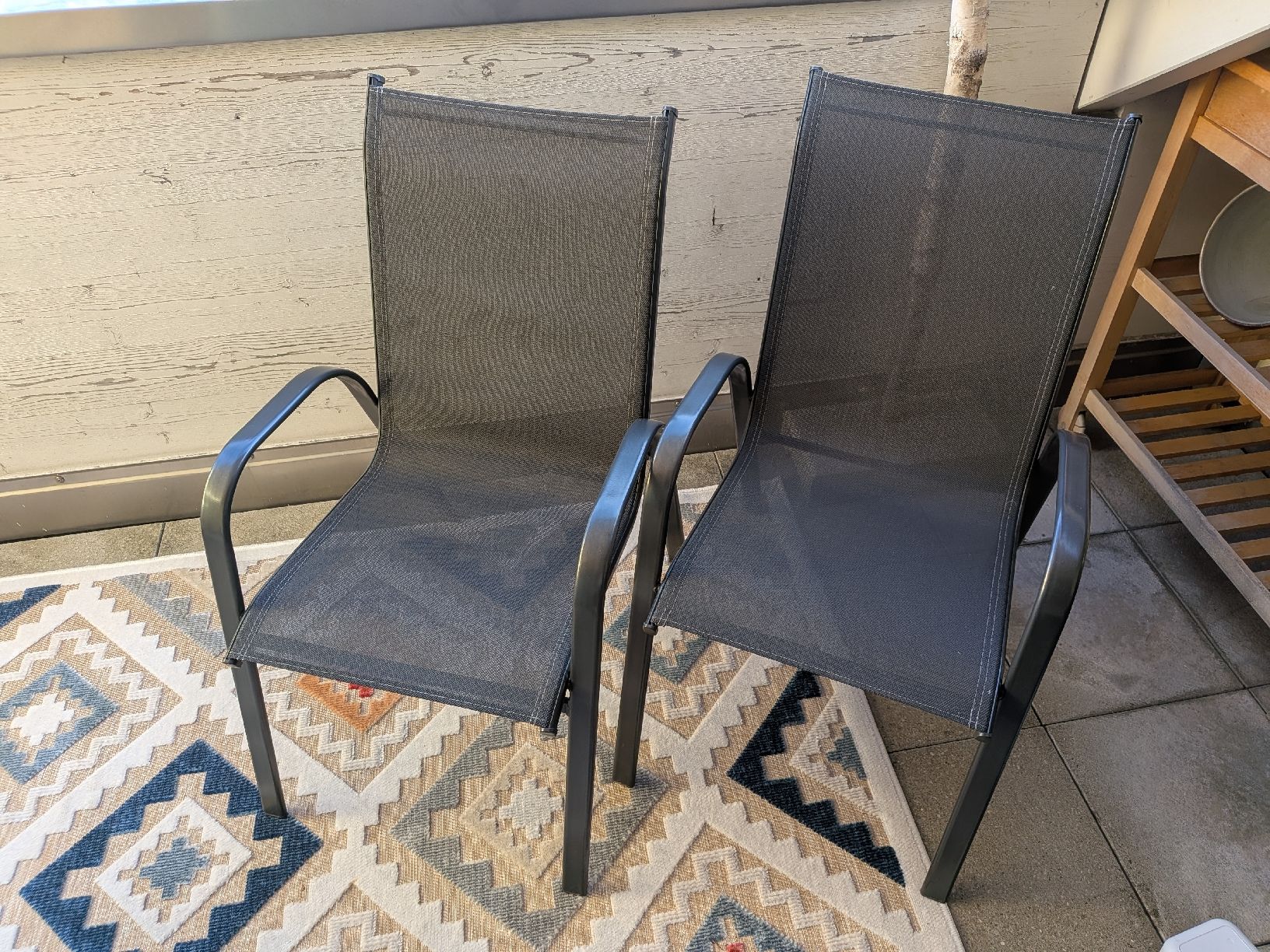 Conforama Sedie: Gartenstühle 2er Set dunkelgrau Metall Textil Sitzfläche – Usato da Zürich venduto da shi_nr2h 1