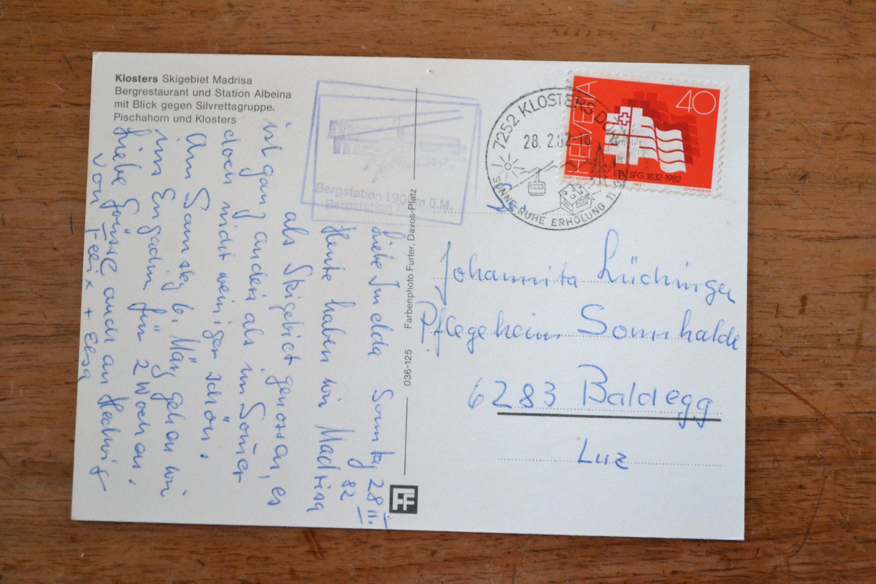Cartoline postali: AK Klosters Madrisa GR – Usato da Beinwil am See venduto da kajak55 1