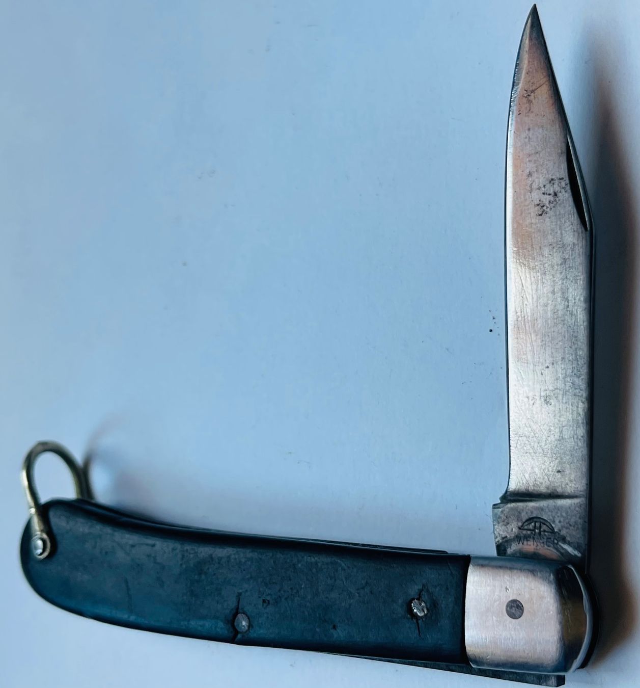 Wenger Coltelli tascabile: Antikes Wenger-Sackmesser mit einer grossen Klinge, schwarz – Usato da Basel venduto da TOMFAN 3