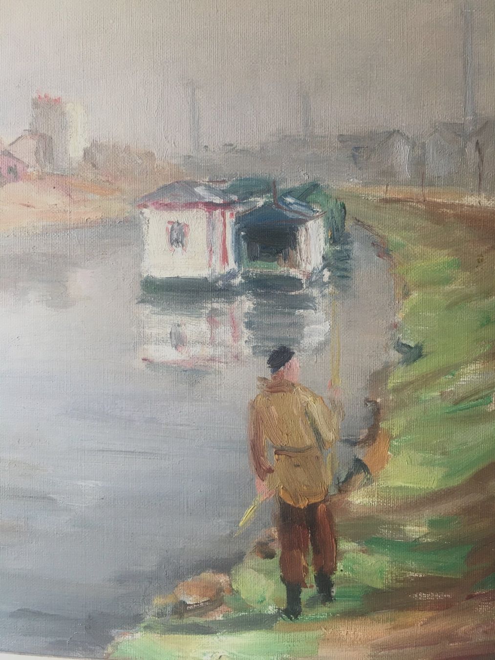 Tableaux: Alte  Oel Bild ein tolles Märchen mit Fluss monogramiert E.L – D'occasion à Zürich par Nofelet31 2