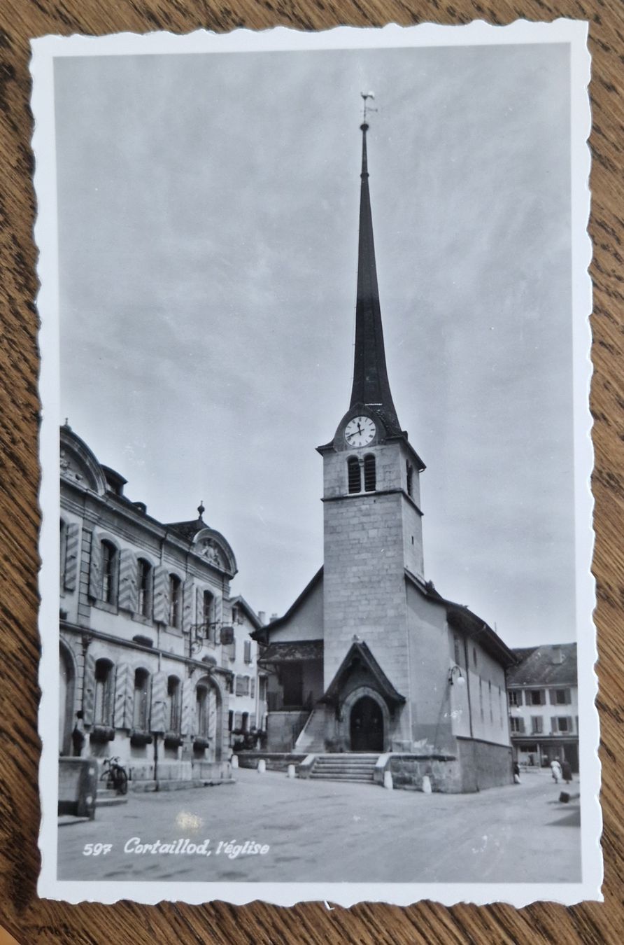 Ansichtskarten: Cortaillod, l'église – Gebraucht aus Ebikon von Donar50