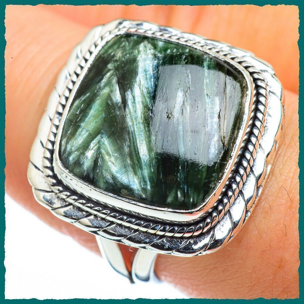 Anelli: SERAPHINITE, Seraphinit Ring 925 Silber – Nuovo e nell'imballaggio originale da Oberglatt ZH venduto da Goldfee1