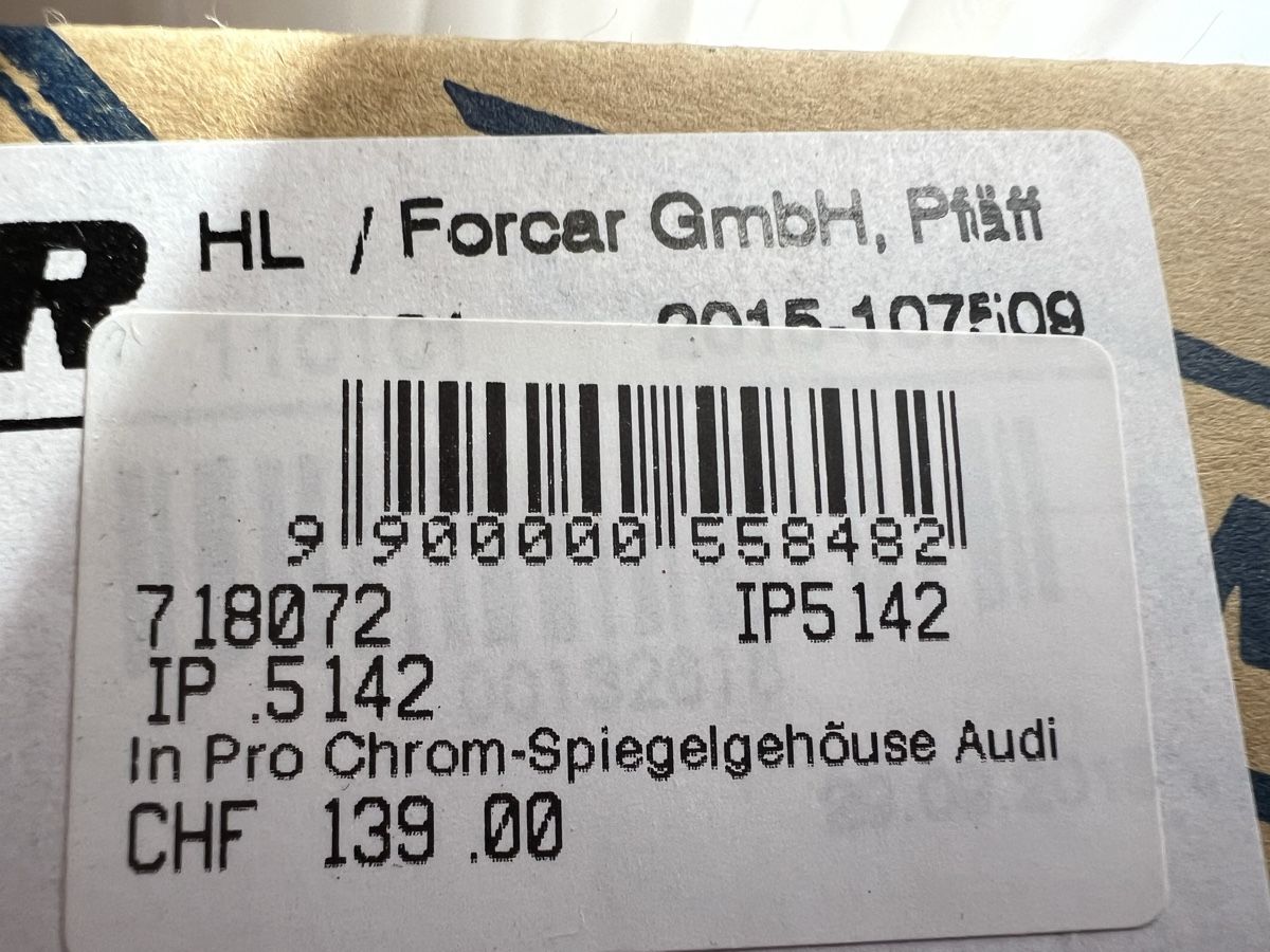 Audi Tutti pezzi di ricambio auto: Chrom-Spiegelgehäuse Audi – Nuovo e nell'imballaggio originale da Stein AR venduto da kamian 1