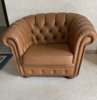 Ascot chesterfield style armchair - luxury beige leather