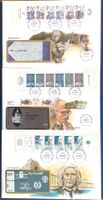 1985-86-87 / Ilustr.FDC Frankreich Persönlichkeiten aus MH